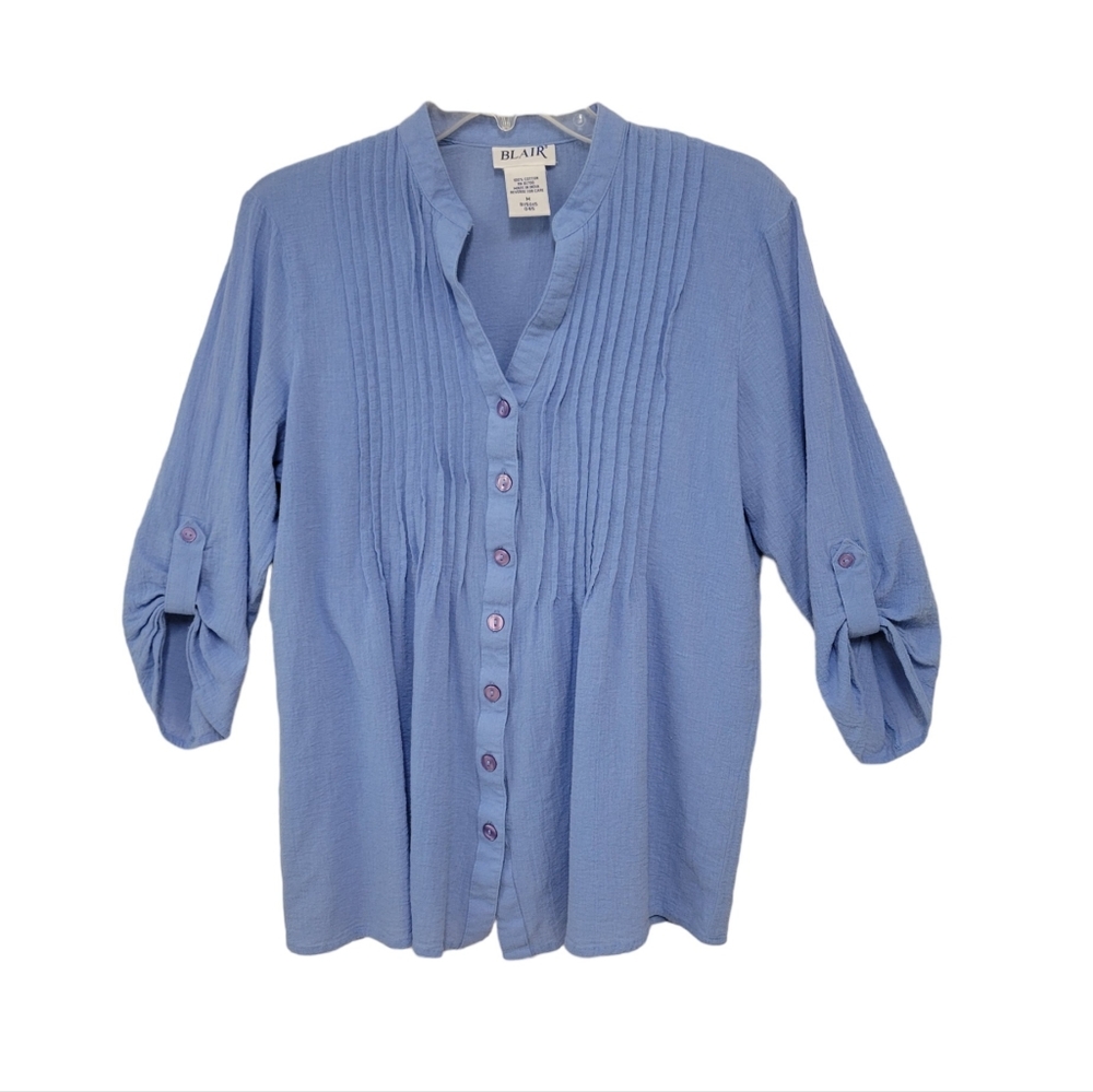 Blair women's longsleeve button down tunic Size Medium v-neck